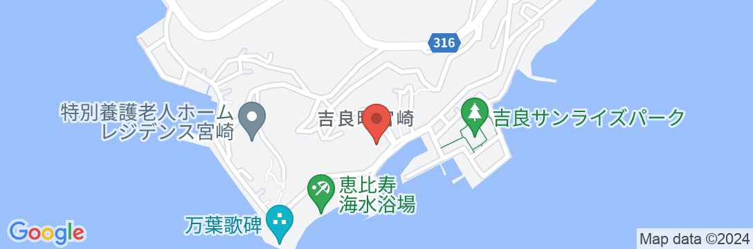 吉良温泉 民宿 オサキの地図