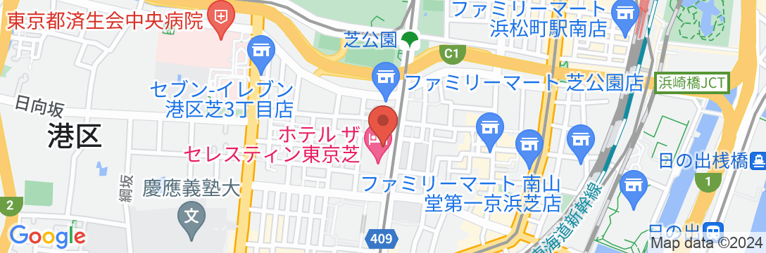 ホテル ザ セレスティン東京芝の地図