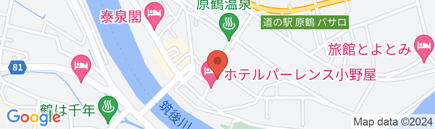原鶴温泉 ホテルパーレンス小野屋の地図