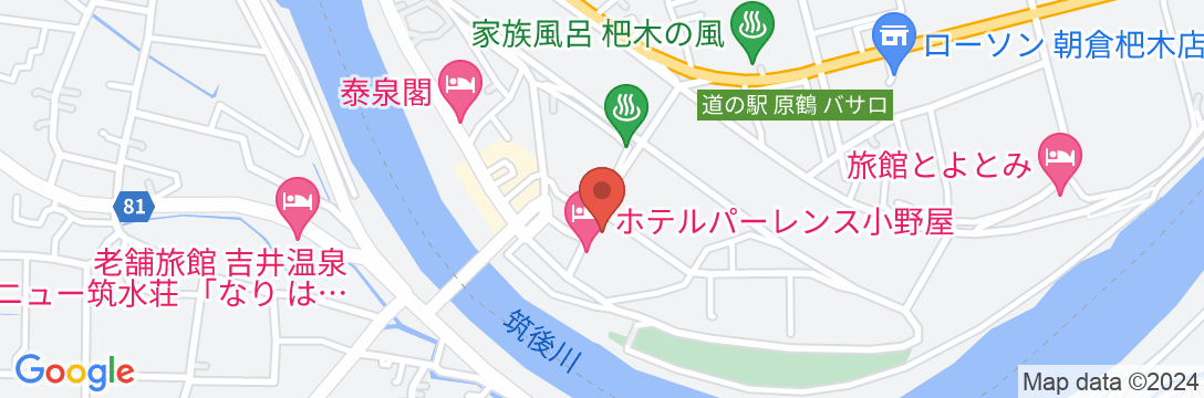 原鶴温泉 ホテルパーレンス小野屋の地図