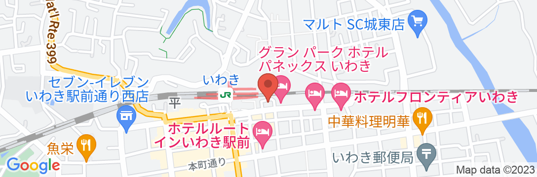 いわき駅前 ホテルサンシャインいわき(BBHホテルグループ)の地図