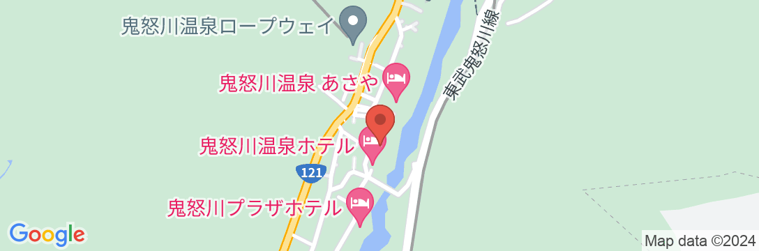 鬼怒川温泉ホテルの地図