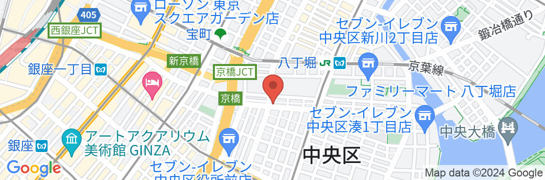 アパホテル〈銀座 新富町駅前北〉の地図
