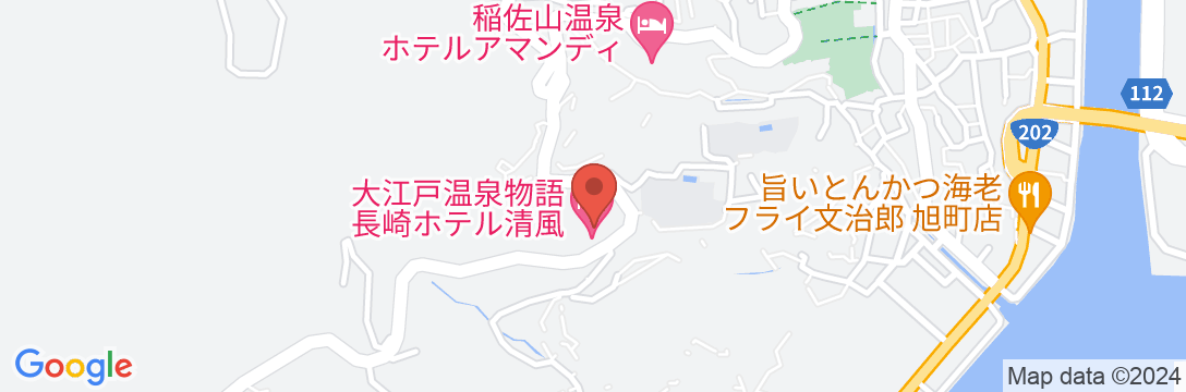 大江戸温泉物語 長崎ホテル清風の地図