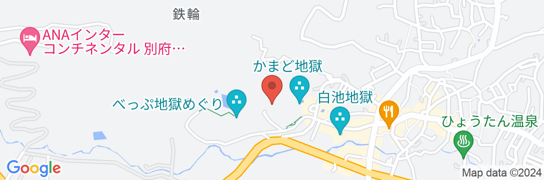 別府鉄輪温泉 山荘 神和苑の地図