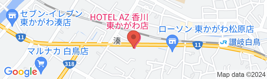 HOTEL AZ 香川東かがわ店の地図