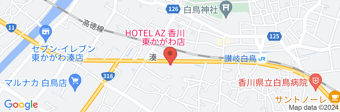 HOTEL AZ 香川東かがわ店の地図