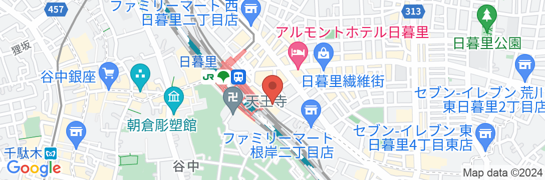 アパホテル〈TKP日暮里駅前〉の地図