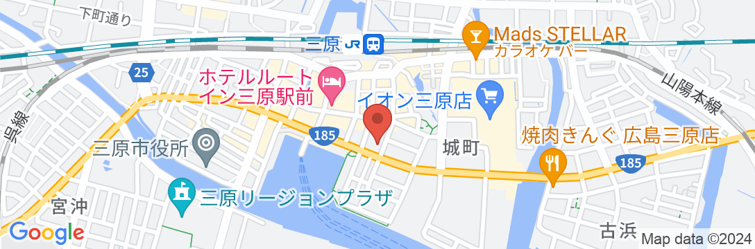 天然温泉「浮城の湯」スーパーホテル三原駅前の地図
