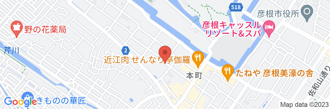 城下町彦根の町家 本町宿の地図