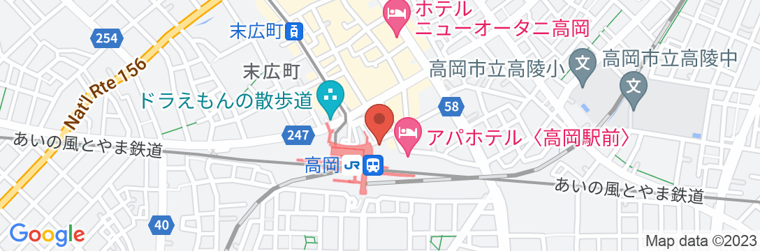 ホテルアルファーワン高岡駅前の地図