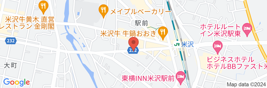 ホテルアルファーワン米沢の地図