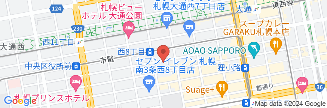 アパホテル〈札幌大通駅前南〉の地図