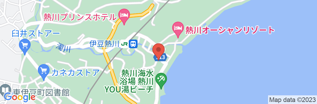 熱川温泉 ゲストハウス つくし館の地図