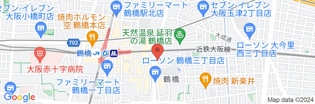 大阪鶴橋亭ホテル Asahi groupの地図