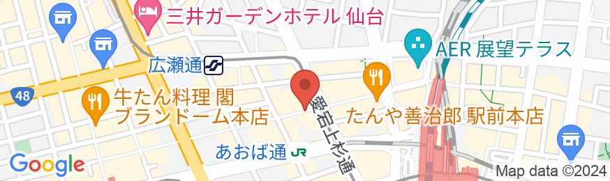 駅前人工温泉 とぽす 仙台駅西口の地図