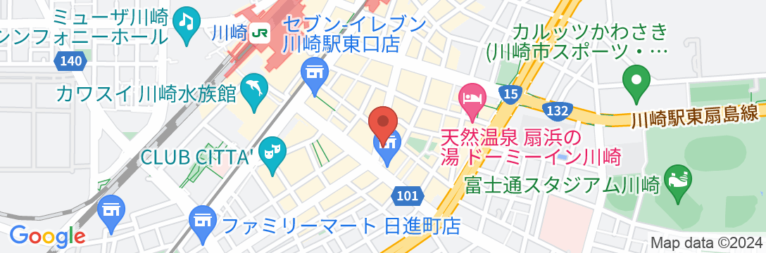 ホテルミッドイン川崎駅前の地図
