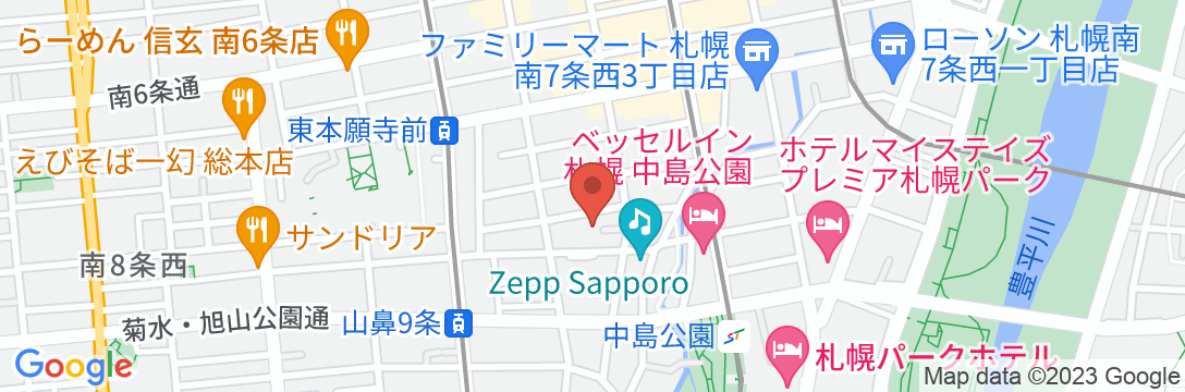 アンワインドホテルアンドバー札幌(UNWIND HOTEL & BAR 札幌)の地図