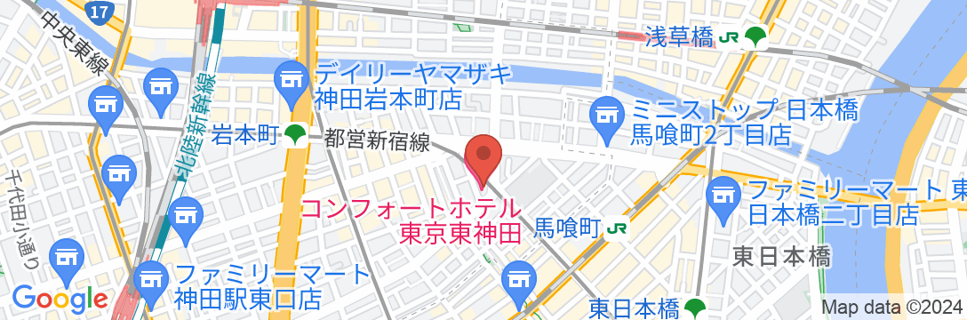 コンフォートホテル東京東神田の地図