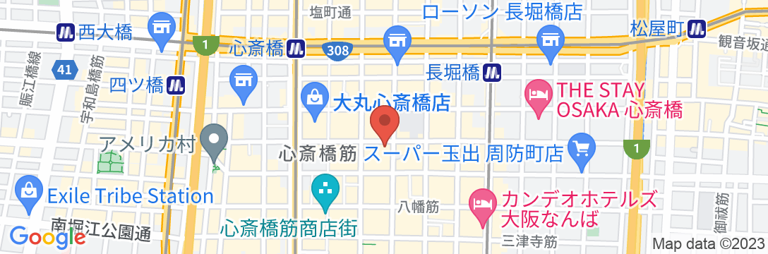 ホテルコード心斎橋の地図