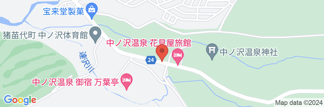 中ノ沢温泉 いろり湯の宿 大阪屋の地図