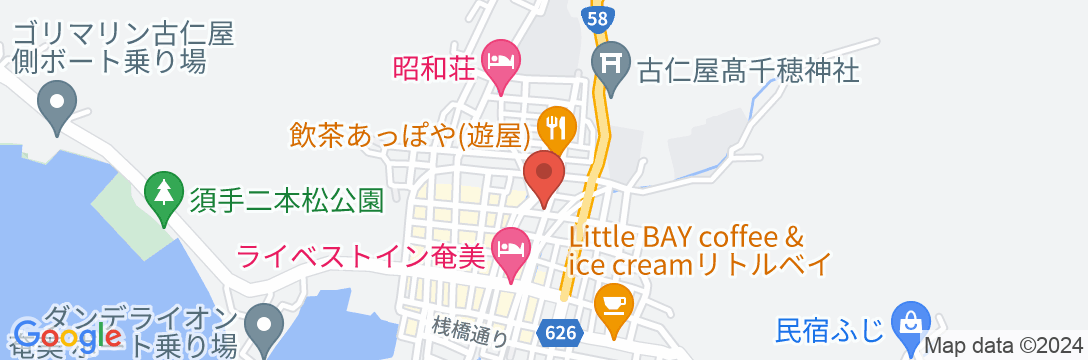 奄美の民宿 ゲストハウスかんもーれ<奄美大島>の地図
