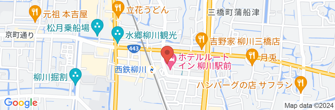 ホテルルートイン柳川駅前の地図