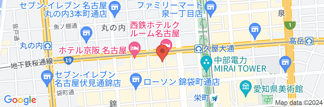 ホテルビスタ名古屋[錦]の地図