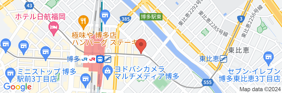 ホテルウィングインターナショナル博多新幹線口の地図