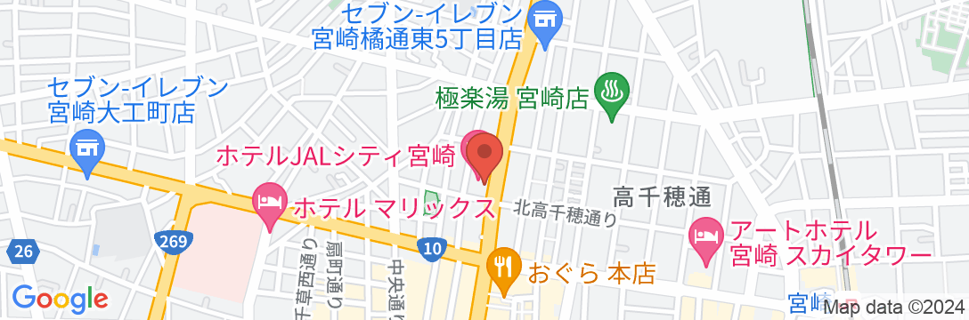 ホテルJALシティ宮崎の地図