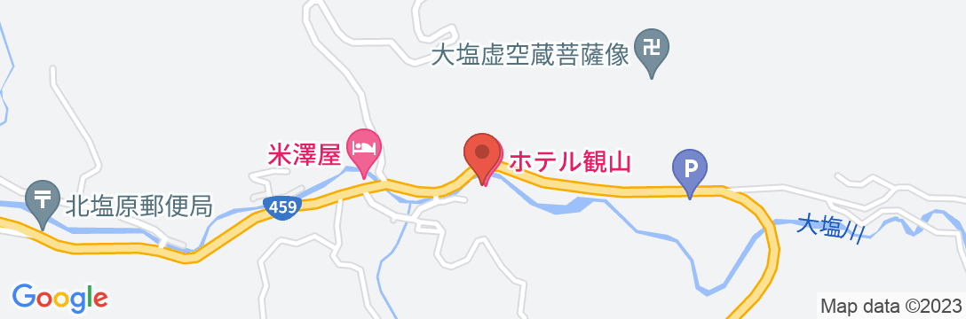 大塩裏磐梯温泉 塩姫の宿 ホテル観山の地図