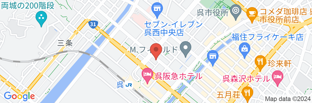 呉ステーションホテルの地図
