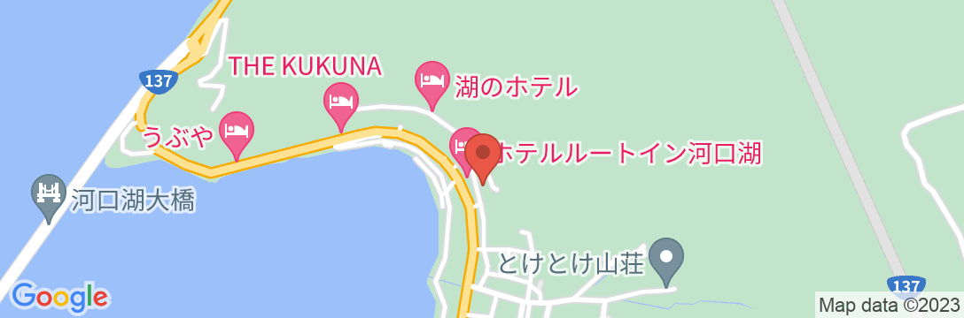 富士河口湖温泉 湖風の宿 あさふじの地図