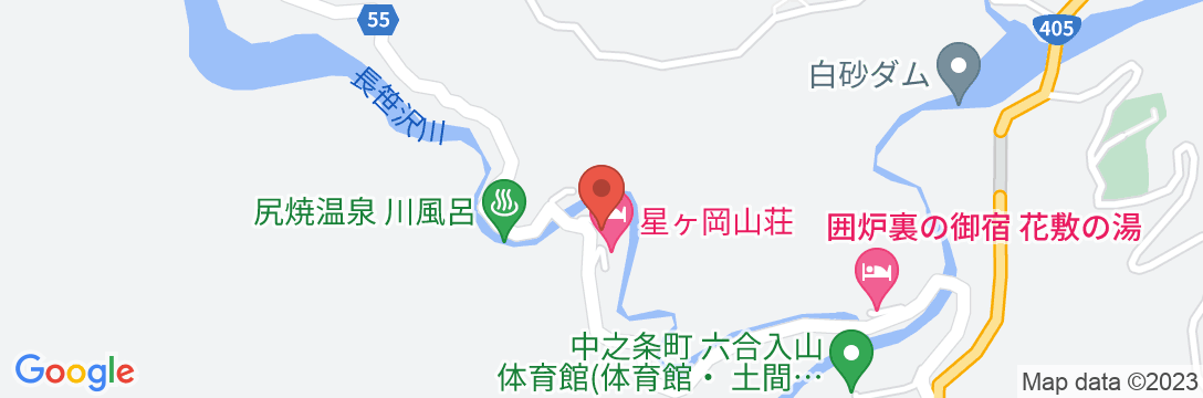 尻焼温泉 星ヶ岡山荘の地図