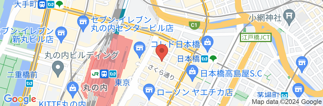 東横INN東京駅八重洲北口の地図