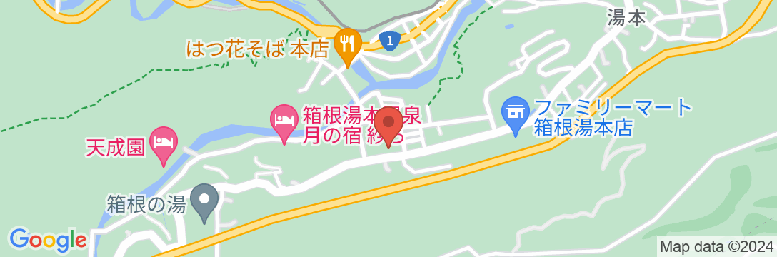 箱根湯本温泉 箱根藍瑠の地図