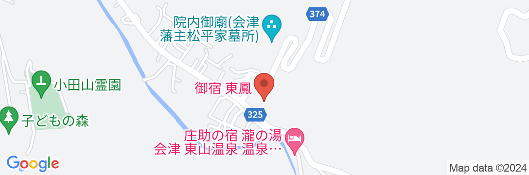 会津・東山温泉 御宿 東鳳(オリックスホテルズ&リゾーツ)の地図