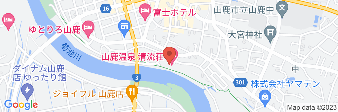 山鹿温泉 清流荘の地図
