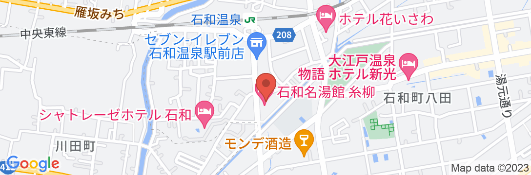 石和名湯館 糸柳の地図