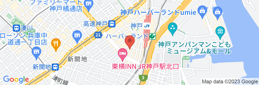 神戸シティガーデンズホテル(旧:ホテル神戸四州園)の地図