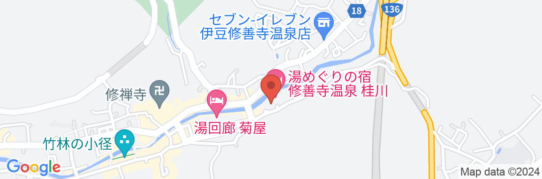 湯めぐりの宿 修善寺温泉 桂川(共立リゾート)の地図