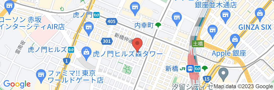 the b 新橋(ザビー しんばし)の地図