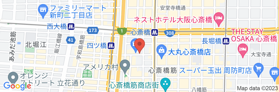 ホテルユニゾ大阪心斎橋の地図
