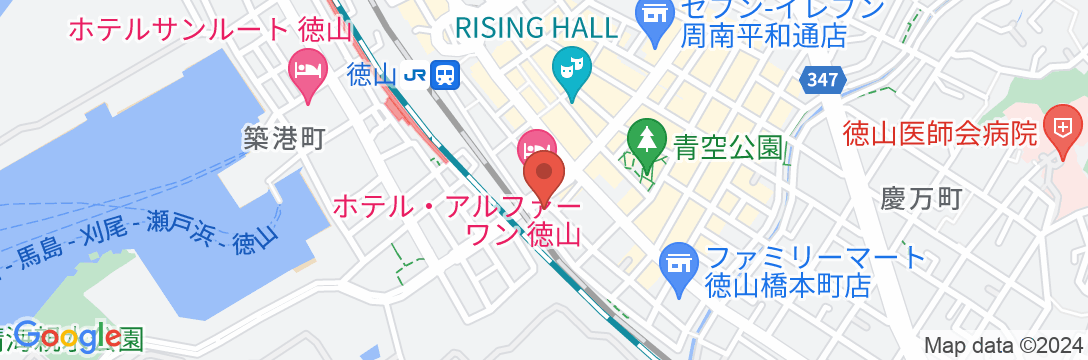 ホテル徳山ヒルズ 平和通り店(BBHホテルグループ)の地図