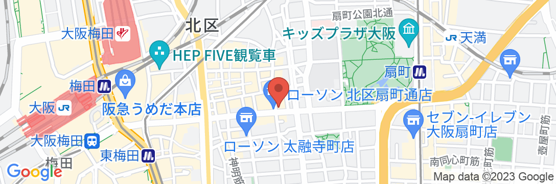 ホテルウィングインターナショナルセレクト大阪梅田の地図