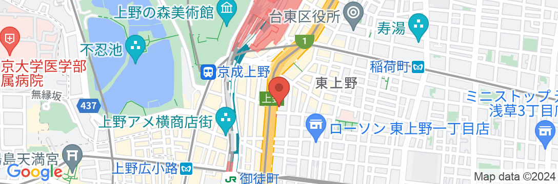 ホテルウィングインターナショナルセレクト上野・御徒町の地図