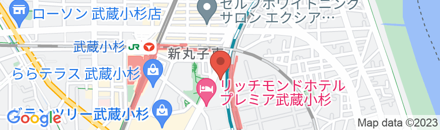 天然温泉 徳川・鷹狩の湯 スーパーホテルPremier武蔵小杉駅前の地図