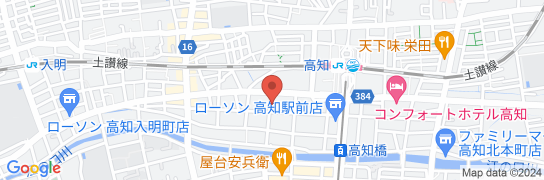 プチホテル高知の地図