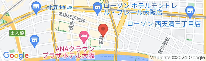 ライズホテル大阪北新地の地図