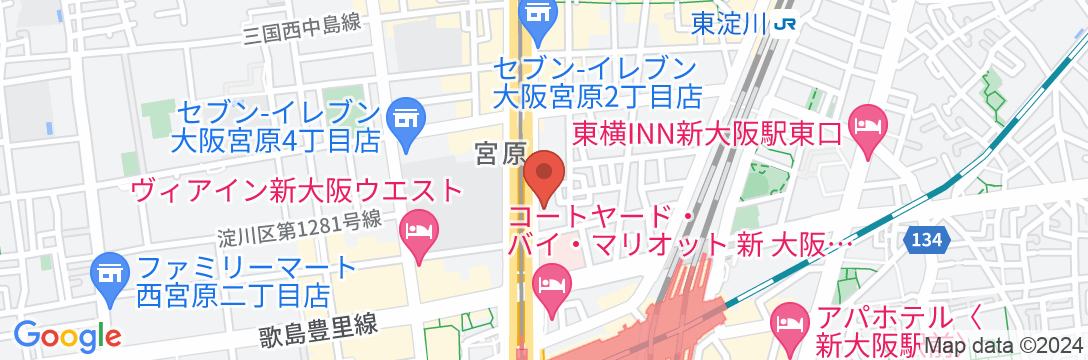 R&Bホテル新大阪北口の地図